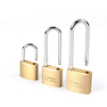 56mm Weatherproof extra shackle long shank warehouse brass padlock safety u shaped brass padlocks for gates